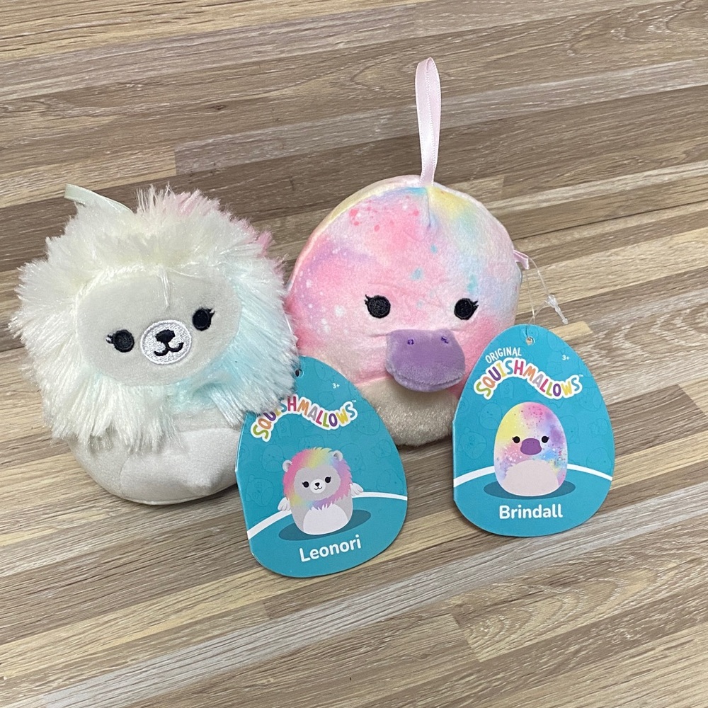 Squishmallows Leonori and Brindall Plush Toys - Pastel Delight